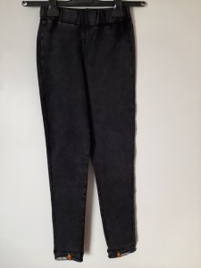 Dekliške temno sive elastične hlače 10-11 L