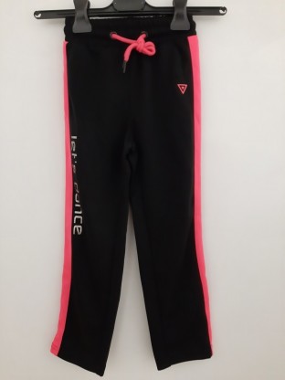 Dekliške črne športne hlače z roza robom 5-6 L
