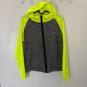 Nova sivo neon rumena športna jopa na zadrgo s kapuco L/XL