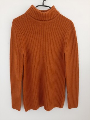 Oranžen pleten puli pulover M