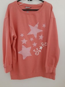 Ženski marelični pulover z zvezdicami XL