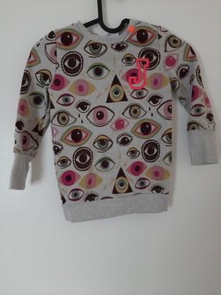 Pisan dekliški pulover z očesi 4-5 L