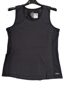 Črna športna majica z vzorčki, brez rokavov L