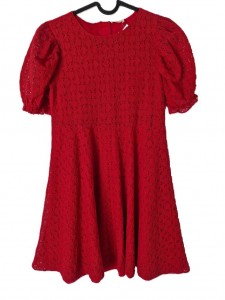 Rdeča obleka s kratkimi rokavi 11-12 L