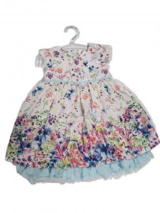 Pisana večplastna elegantna obleka 6-9 M
