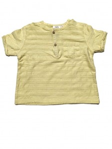 Rumena kratka majica z rebrastim vzorcem 12-18 M