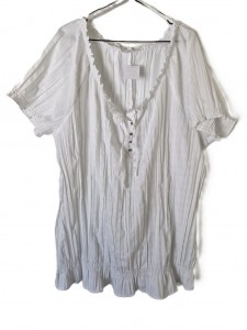 Bela bluza kratek rokav 4XL