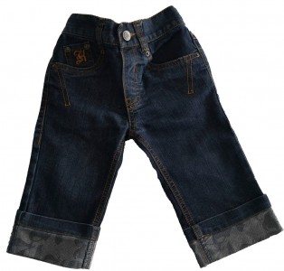 Modre dolge jeans hlače 6-9 M
