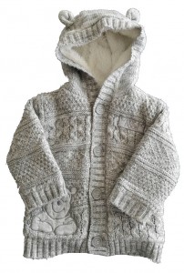 Krasna podložena siva debelejša jopica/jaknica Medvedek PU George