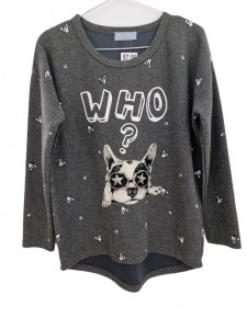 Ženski siv pulover z napisom M/L