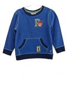 Fantovski moder pulover z žepom 18-24 M