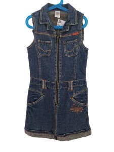 Dekliška jeans obleka brez rokavov 10-11 L