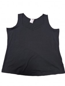 Ženska črna majica brez rokavov 4XL