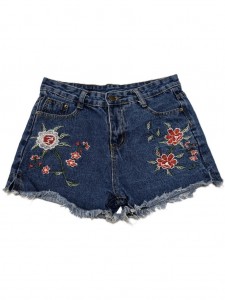 Ženske jeans kratke hlače z vezenino S