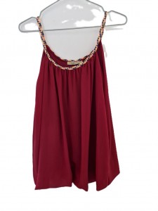 Ženska dvoslojna elegantna majica z naramnicami M/L