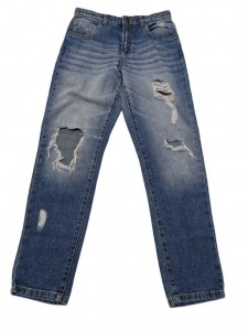 Dekliške jeans hlače raztrgan videz 12-13 L