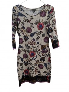 Ženska pletena obleka s 3/4 rokavi S