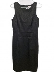 Ženska črna obleka brez rokavov z vzorci S