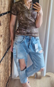 Nove ženske jeans raztrgane hlače Zara XL