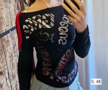 Ženski pulover z napisom S