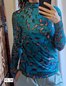 Ženska dvoslojna bluza s prosojnimi rokavi XS