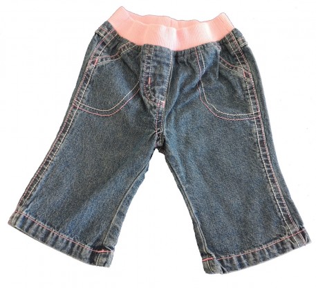 Dolge jeans hlače tanke z elastičnim pasom George 0-3 M