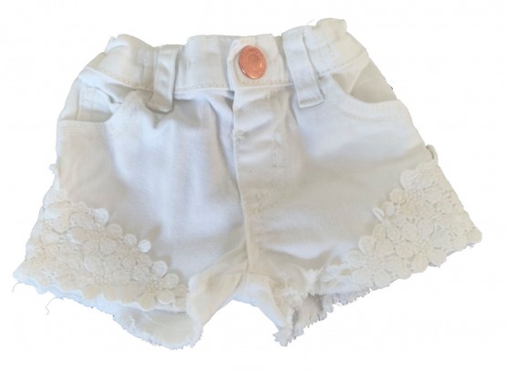 Bele elastične kratke hlače z regulacijo DenimCo 0-3 M