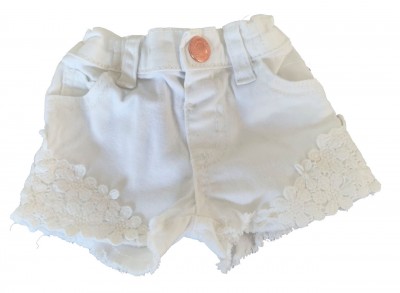 Bele elastične kratke hlače z regulacijo DenimCo 0-3 M