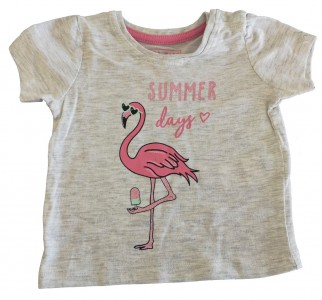 Siva kratka majica flamingo Primark 0-3 M