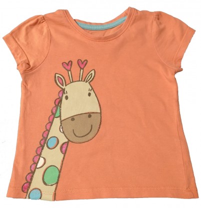 Oranžna kratka majica žirafa Mothercare 9-12 M