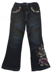 Dolge modre jeans hlače z našitki M&S 4-5 L
