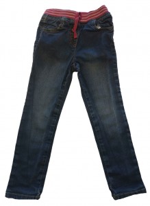 Dolge jeans modre hlače z roza elastičnim pasom George 4-5 L