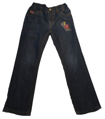 Dolge modre jeans hlače z našitkom M&S 4-5 L