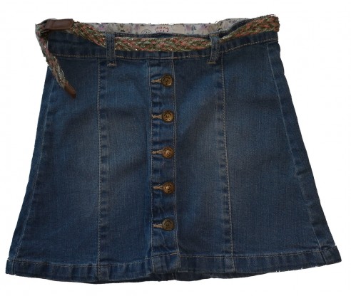 Modro jeans krilo z gumbi in pasom Debenhams 9-10 L