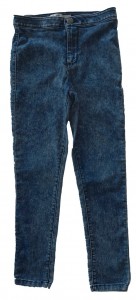 Dolge modre jeans hlače visok pas DenimCo
