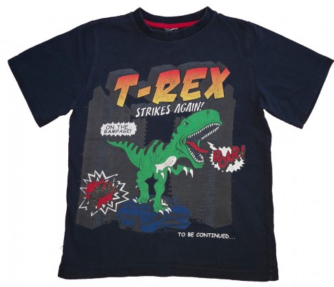 Temno modra kratka majica T-rex
