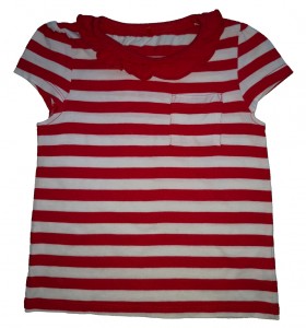 Rdeče-bela črtasta kratka majica George 3-4 L