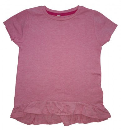 Roza kratka majica/tunika z volančki Bluezoo 18-24 M