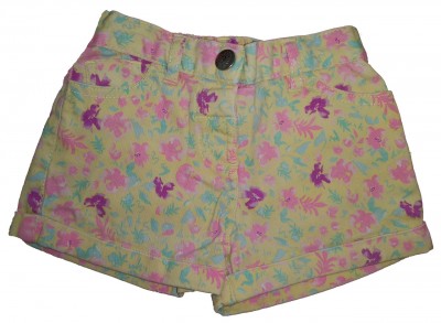 Rumene kratke hlače z roza rožami Young Dimension 18-24 M