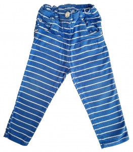 Modre dolge hlače z belimi črtami TU 12-18 M
