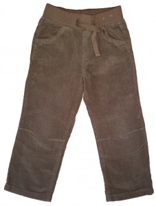 Rjave dolge žametne hlače z elastičnim pasom 4-5 L