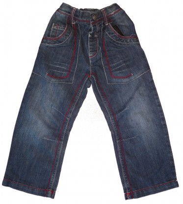 Modre dolge široke jeans hlače 4-5 L