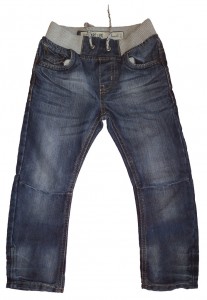 Modre dolge jeans hlače z elastičnim pasom DenimCo