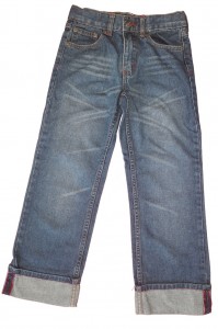 Modre dolge jeans hlače široke zavihano spodaj