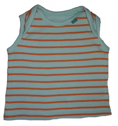 Turkizno-oranžna črtasta majica brez rokavov Mothercare