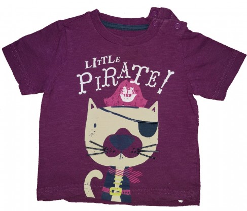Vijolična kratka majica little pirate Mothercare