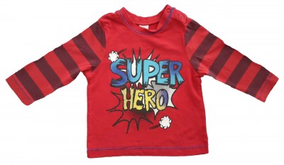 Rdeča dolga majica super hero Miniclub