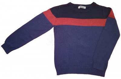 Modro-rdeč pleten pulover Pepco