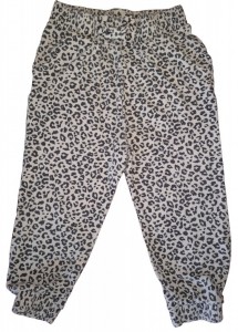 Črno-bele dolge harem hlače živalski vzorec George 18-24 M