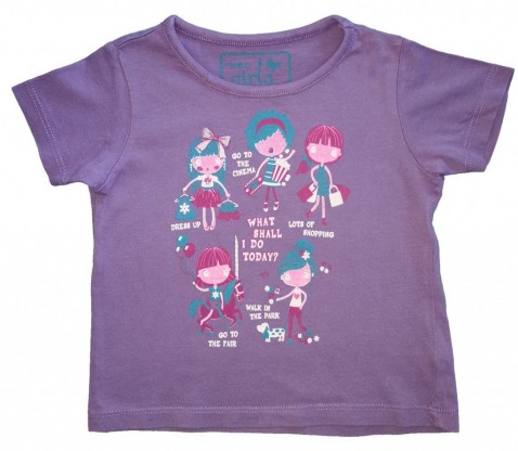 Vijolična kratka majica punčke Pepco 12-18 M
